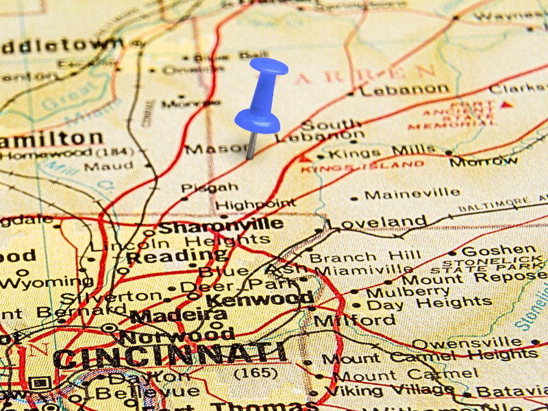 mason, ohio on map