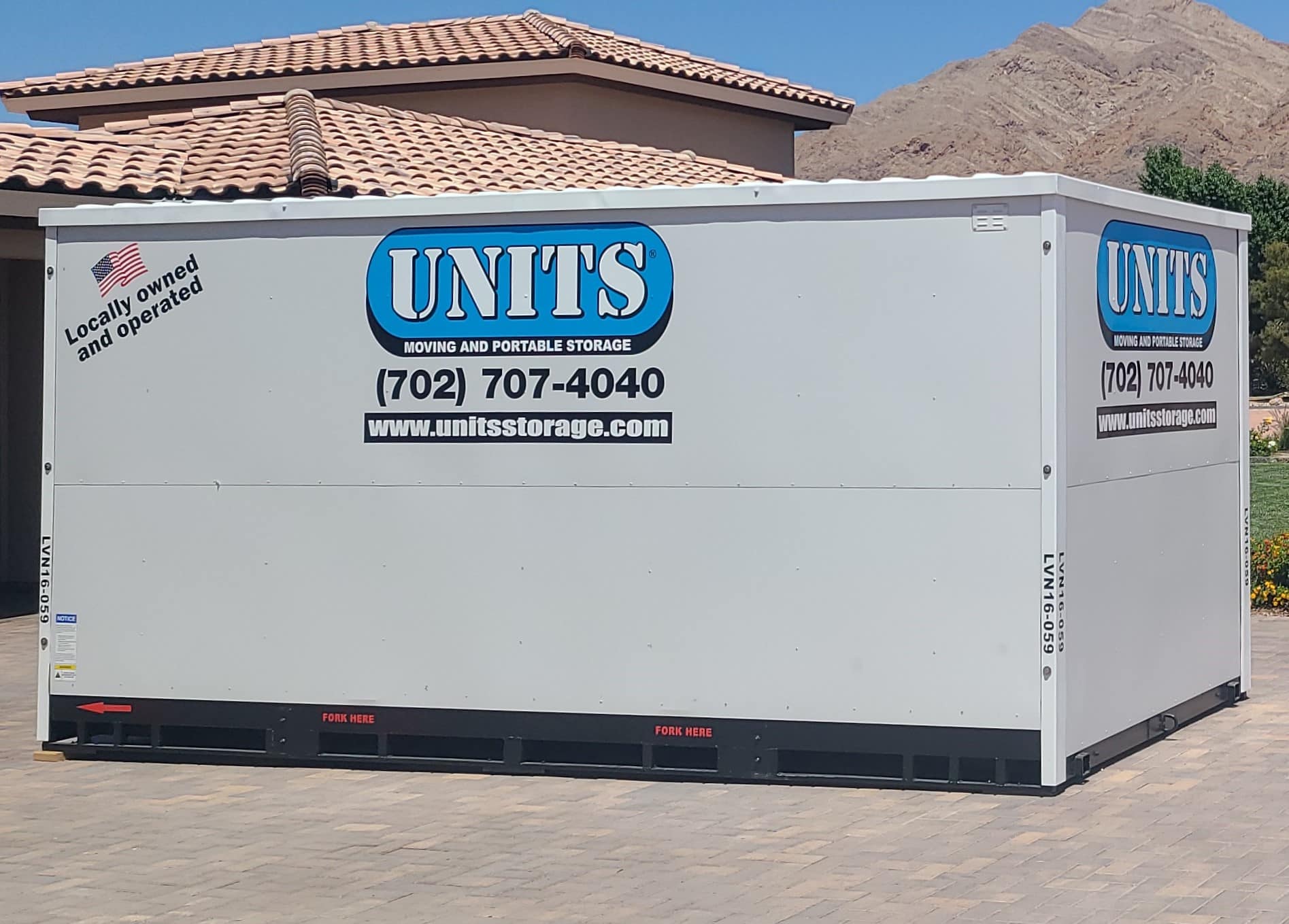 Portable Storage Unit in a driveway in Las Vegas Nevada