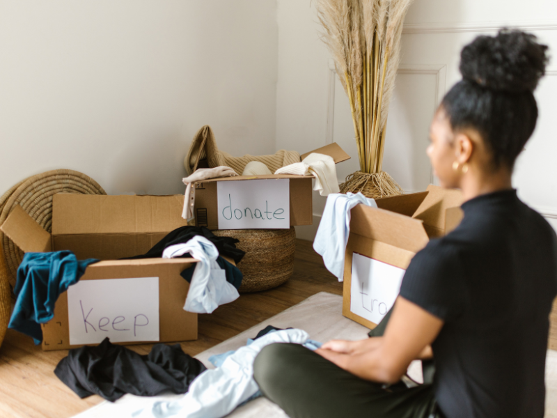 woman starting to Declutter Before Moving