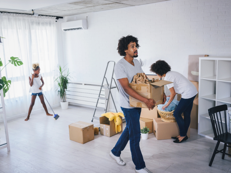 family beginning to Organize their House After a Move