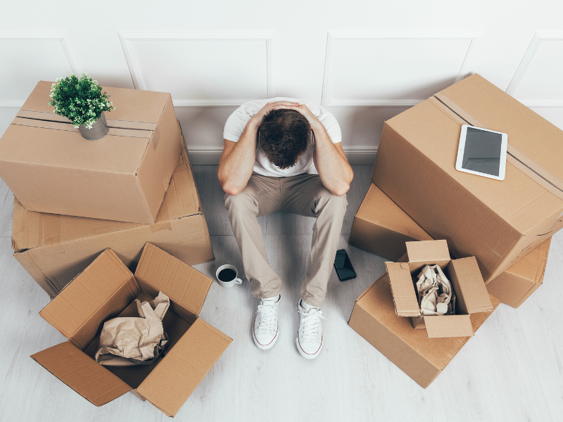 man experiencing Moving Stress
