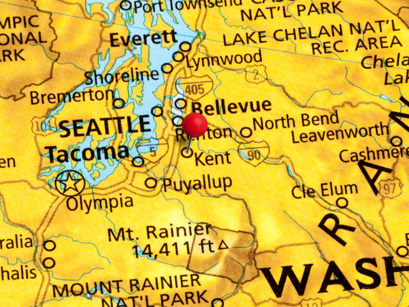 Kent, Washington, on map